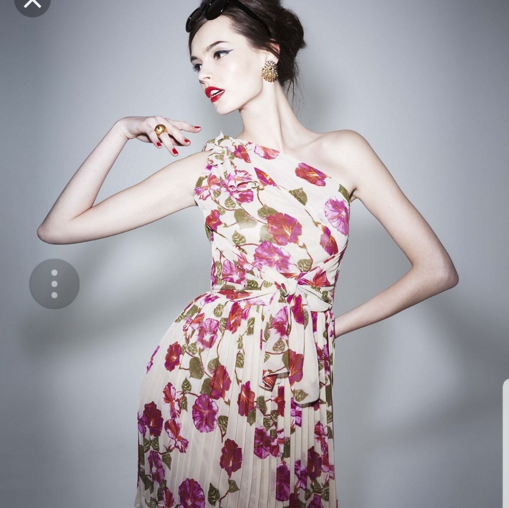 Alberta Ferretti for Impulse floral chiffon dress